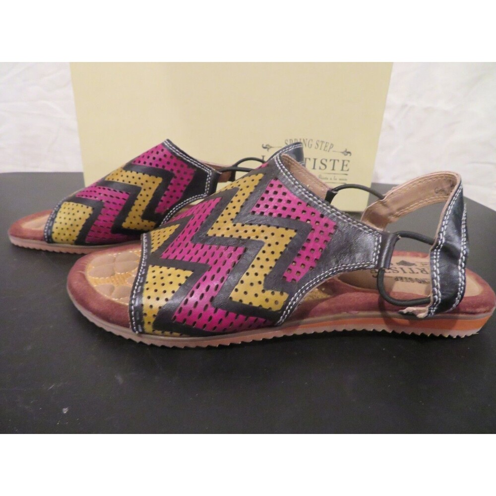 NWT Womens Black Multi L'Artiste Lailah Sandals, 7.5 / 8 38